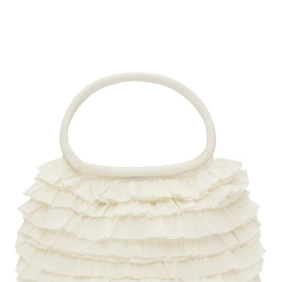 WHITE RUFFLE SHOULER BAG - Picture 3 of 4